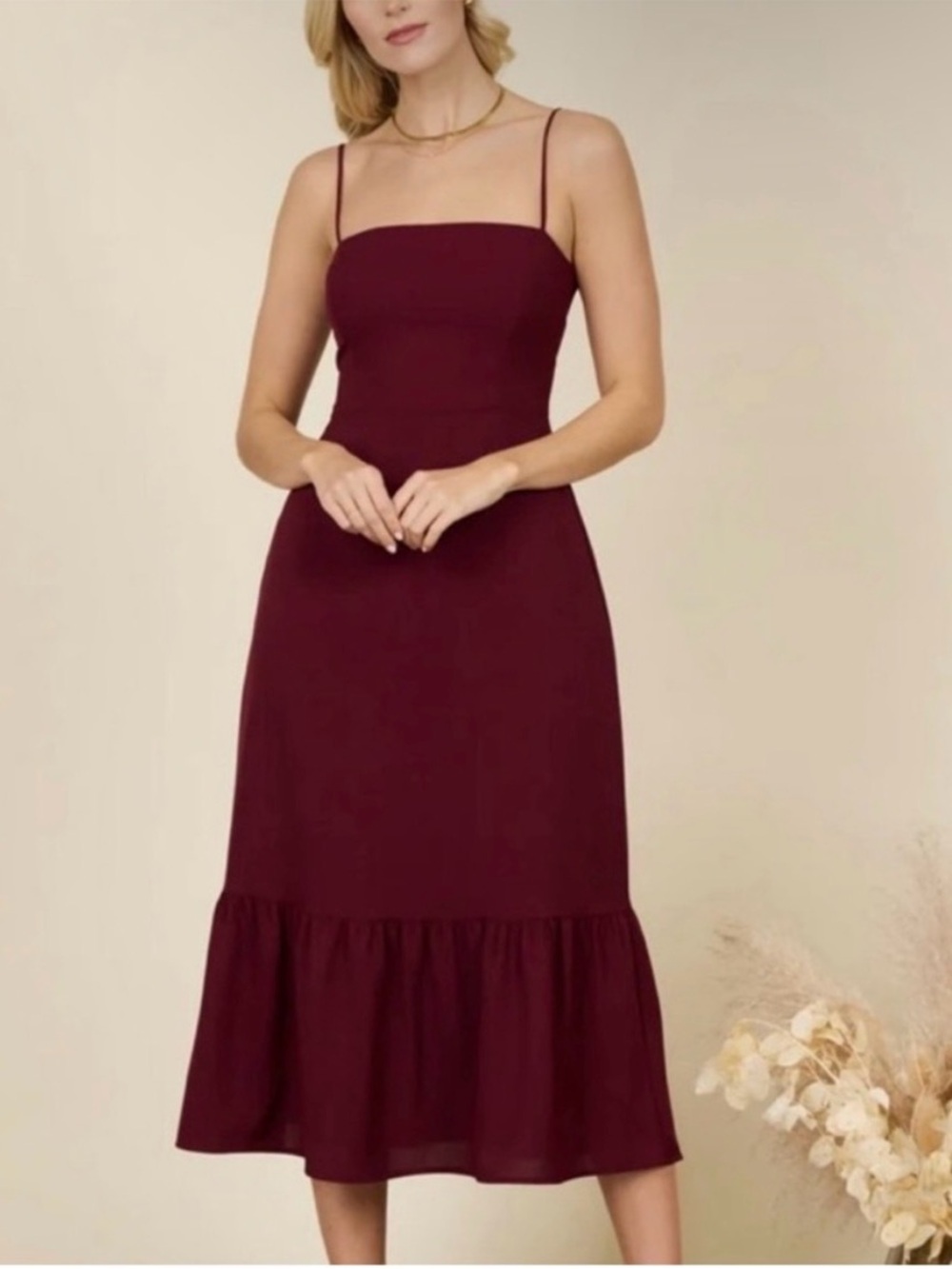 Park & Fifth Singer Midi Dress Burgundy S